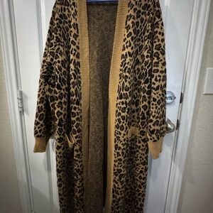 Torrid Open Front Duster: Leopard Print